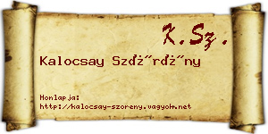 Kalocsay Szörény névjegykártya